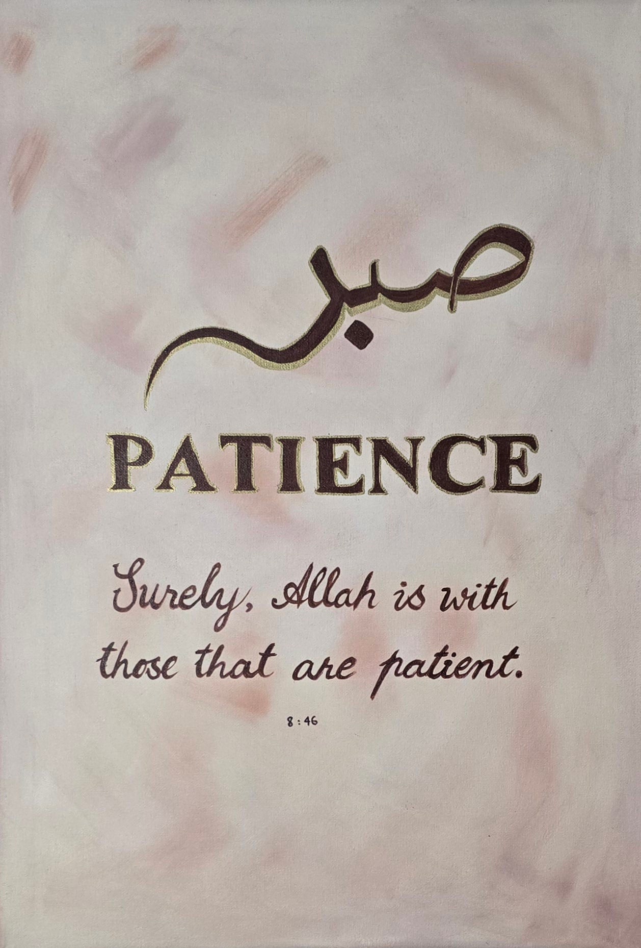 Virtues of Faith - Patience, Love, & Gratitude - Textured Detail of the Painting