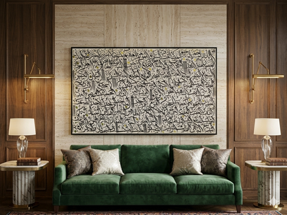 Woven Silence(Beige black names)