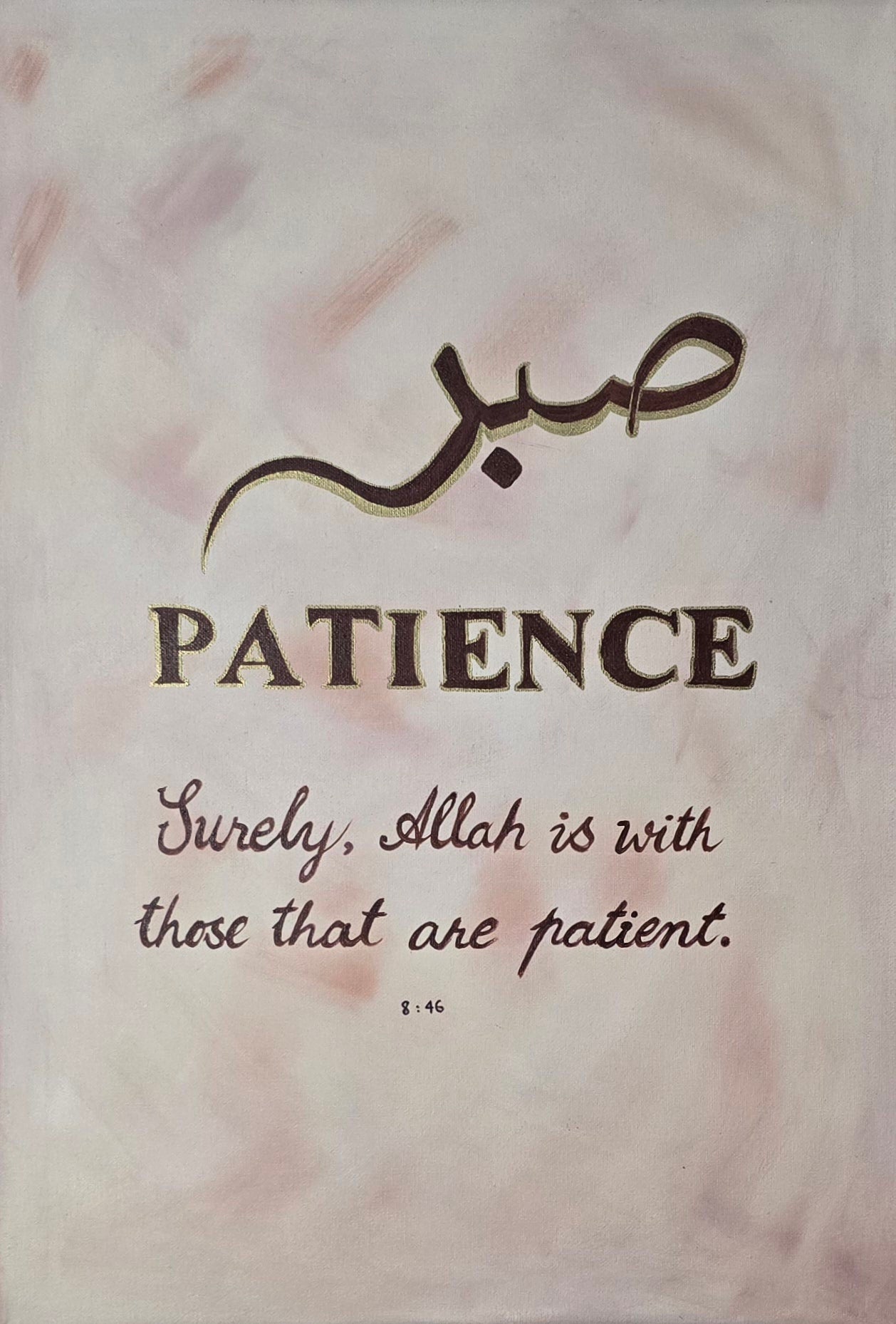 Virtues of Faith - Patience, Love, & Gratitude - Textured Detail of the Painting