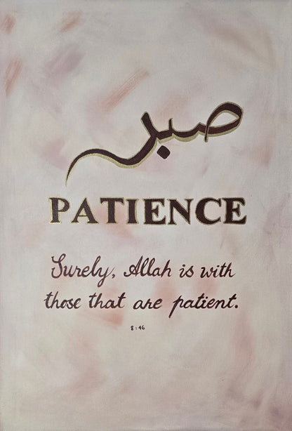 Virtues of Faith - Patience, Love, & Gratitude - Textured Detail of the Painting