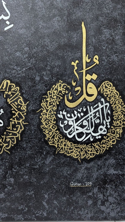 4 Quls (Grey, black, gold) - Close-up View of Original Artwork