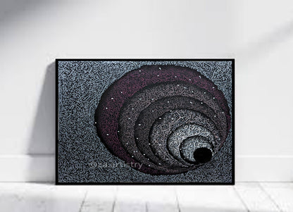 3D Grey purple calligraphy - Gallery-Wrapped Canvas Edge